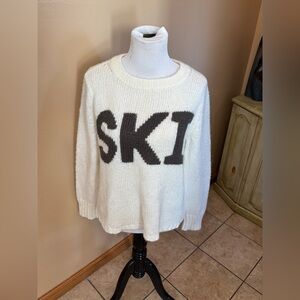 Wooden Ships White and Brown Chunky SKI Women’s Sweater